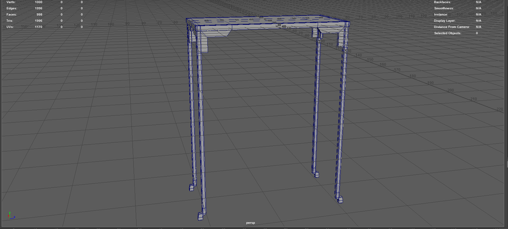 The table before subdivision/smoothing.