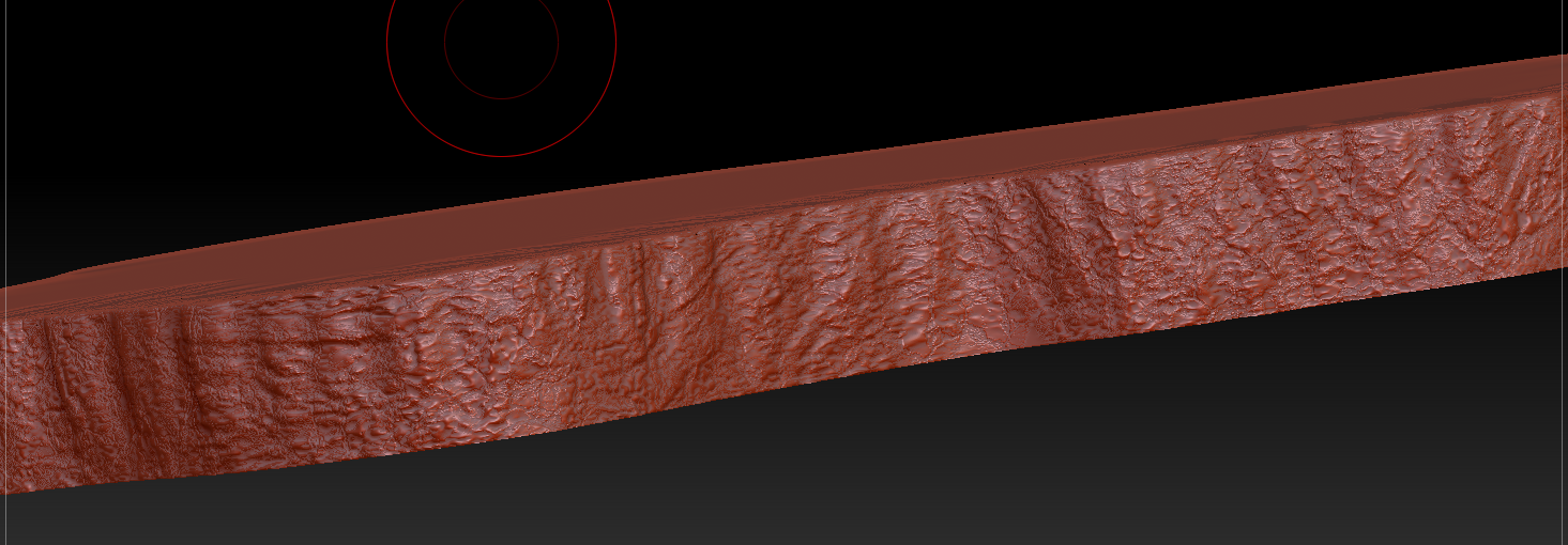 Sculpting the details onto the distant plateaus in ZBrush. 