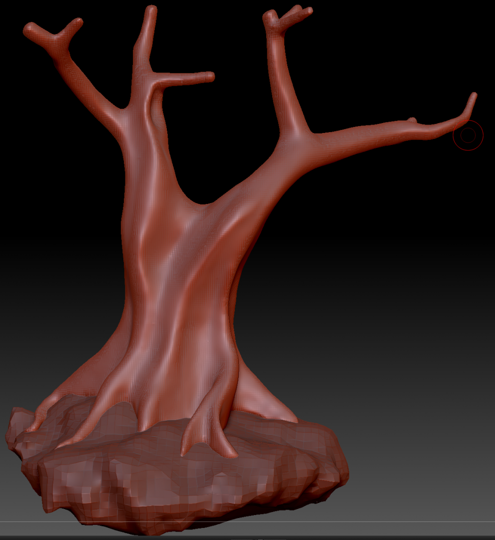 The Final sculpt of the Bonsai trunk.