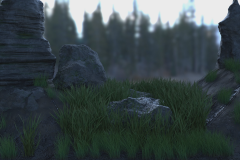 A frame of the rock formation final render.